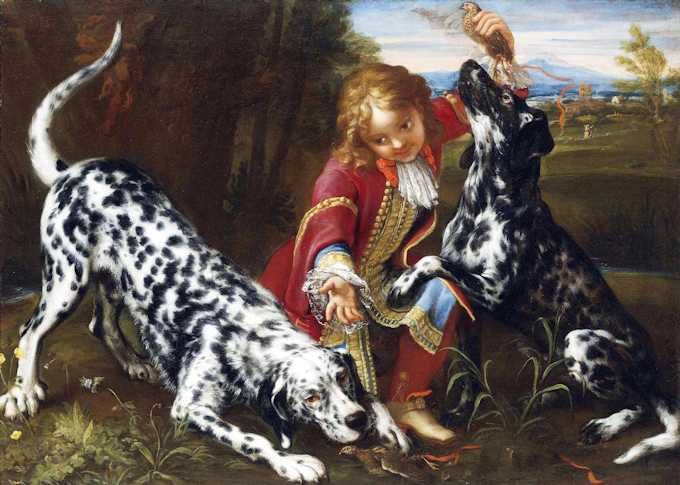 Niccol&ograve; Cassana, Bambino che gioca con due setter 