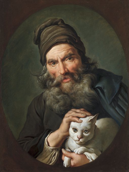 Giacomo Ceruti, Ritratto di vecchio con gatto bian