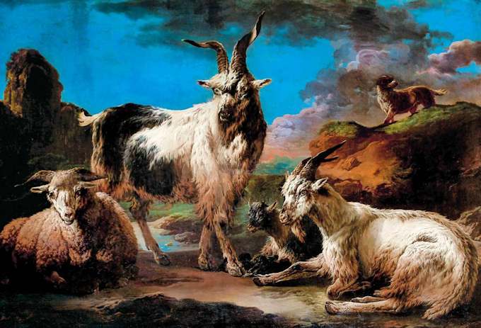 Rosa da Tivoli, Capre nel paesaggio