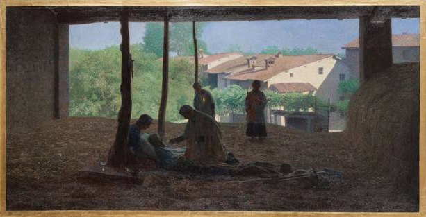 Pellizza da Volpedo G. - Sul fienile, olio su tela