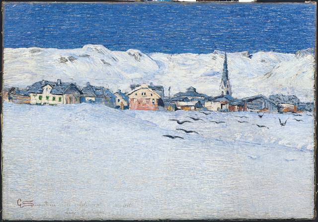 Segantini G. - Savognino d'inverno, olio su tela