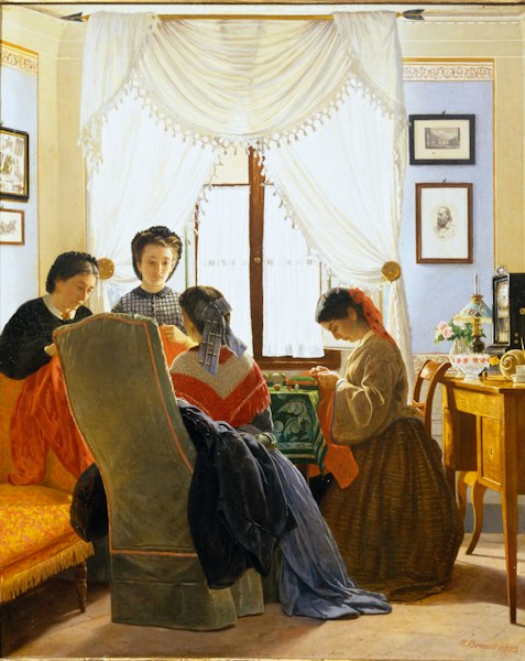 Odoardo Borrani, Le cucitrici di camicie rosse, 18