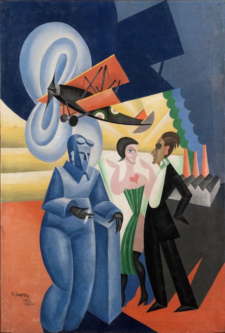 Fortunato Depero, Ritratto dell'aviatore Azari, 19