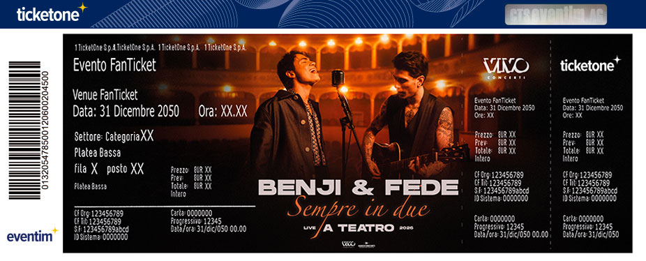 Benji Fede ROMA 13 10 2026 21 00 Biglietti TicketOne